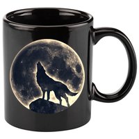 Wolf Moon Fantasy Wild Dog Wolves 11oz C Handle Ceramic Mug