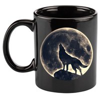 Wolf Moon Fantasy Wild Dog Wolves 11oz C Handle Ceramic Mug