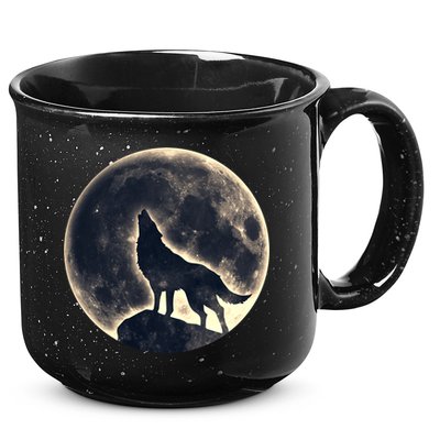 Wolf Moon Fantasy Wild Dog Wolves 15oz Campfire Ceramic Mug