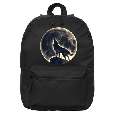 Wolf Moon Fantasy Wild Dog Wolves 16 in Basic Backpack