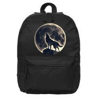 Wolf Moon Fantasy Wild Dog Wolves 16 in Basic Backpack