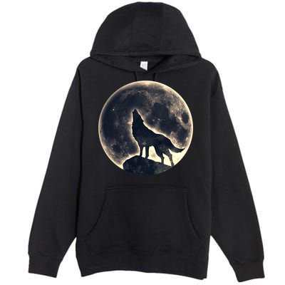 Wolf Moon Fantasy Wild Dog Wolves Premium Pullover Hoodie
