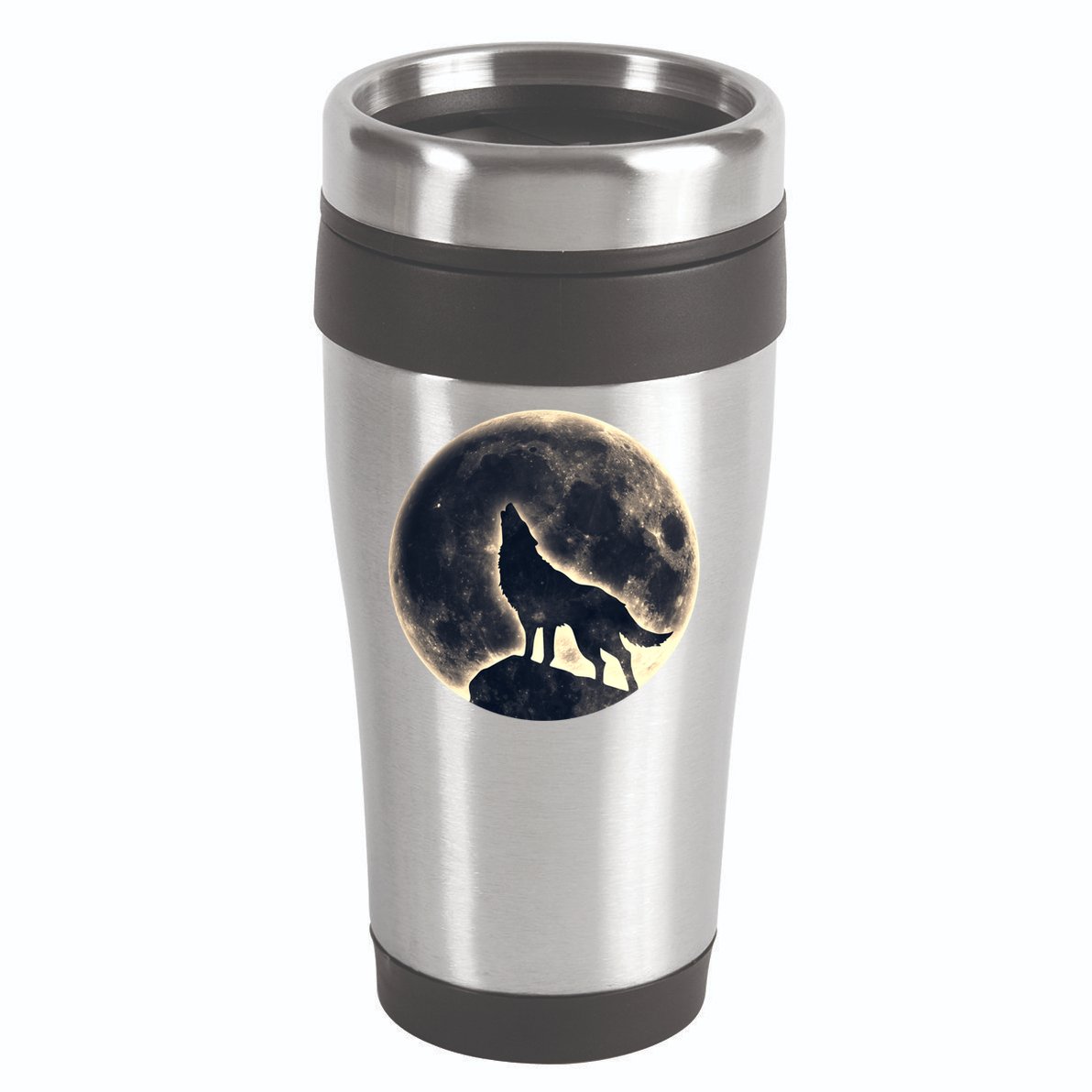 Wolf Moon Fantasy Wild Dog Wolves 16oz Travel Tumbler