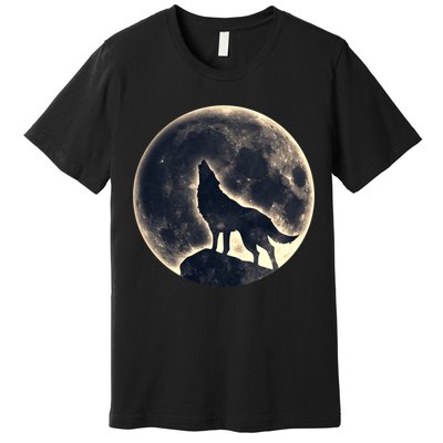 Wolf Moon Fantasy Wild Dog Wolves Premium T-Shirt