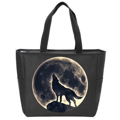 Wolf Moon Fantasy Wild Dog Wolves Zip Tote Bag