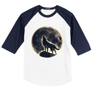 Wolf Moon Fantasy Wild Dog Wolves Baseball Sleeve Shirt