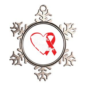 Wife Mom Fighter Heart Disease Awareness Gift Metallic Star Ornament