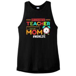 Womens My Favorite Teacher Mothers Day Retro Mom Life Momma Ladies PosiCharge Tri-Blend Wicking Tank