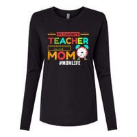 Womens My Favorite Teacher Mothers Day Retro Mom Life Momma Womens Cotton Relaxed Long Sleeve T-Shirt