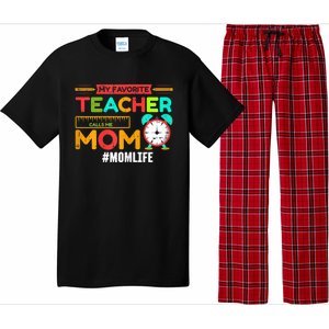 Womens My Favorite Teacher Mothers Day Retro Mom Life Momma Pajama Set