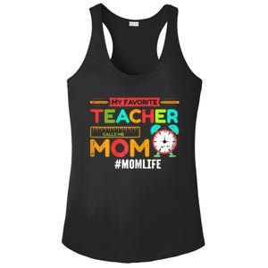 Womens My Favorite Teacher Mothers Day Retro Mom Life Momma Ladies PosiCharge Competitor Racerback Tank