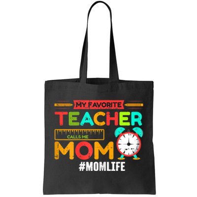 Womens My Favorite Teacher Mothers Day Retro Mom Life Momma Tote Bag