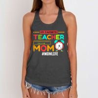 Womens My Favorite Teacher Mothers Day Retro Mom Life Momma Women's Knotted Racerback Tank