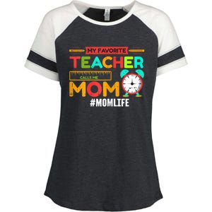 Womens My Favorite Teacher Mothers Day Retro Mom Life Momma Enza Ladies Jersey Colorblock Tee