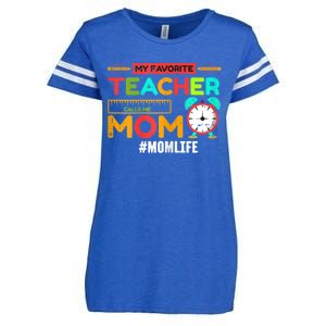 Womens My Favorite Teacher Mothers Day Retro Mom Life Momma Enza Ladies Jersey Football T-Shirt