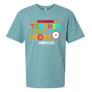 Womens My Favorite Teacher Mothers Day Retro Mom Life Momma Sueded Cloud Jersey T-Shirt