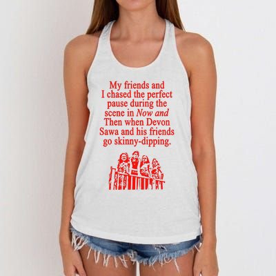 Waveygoodsco My Friends And I Chased The Perfect Pause During The Scene In Women's Knotted Racerback Tank