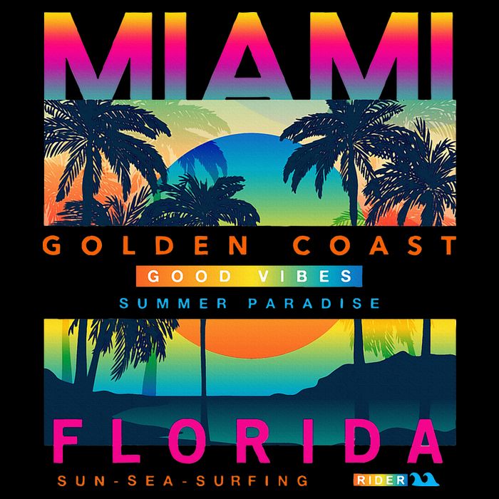 Wear Miami Florida Miami Colorful Sunrise Bucket Hat