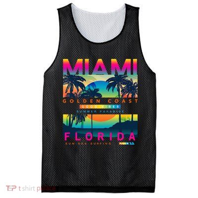 Wear Miami Florida Miami Colorful Sunrise Mesh Reversible Basketball Jersey Tank