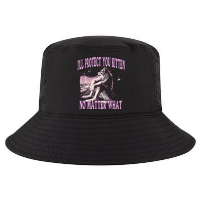 Wolf Meme Funny Ill Protect You Kitten No Matter What Cool Comfort Performance Bucket Hat