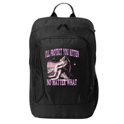 Wolf Meme Funny Ill Protect You Kitten No Matter What City Backpack