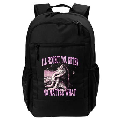 Wolf Meme Funny Ill Protect You Kitten No Matter What Backpack
