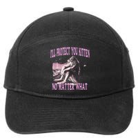 Wolf Meme Funny Ill Protect You Kitten No Matter What 7-Panel Snapback Hat