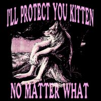 Wolf Meme Funny Ill Protect You Kitten No Matter What Drawstring Bag