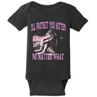 Wolf Meme Funny Ill Protect You Kitten No Matter What Baby Bodysuit