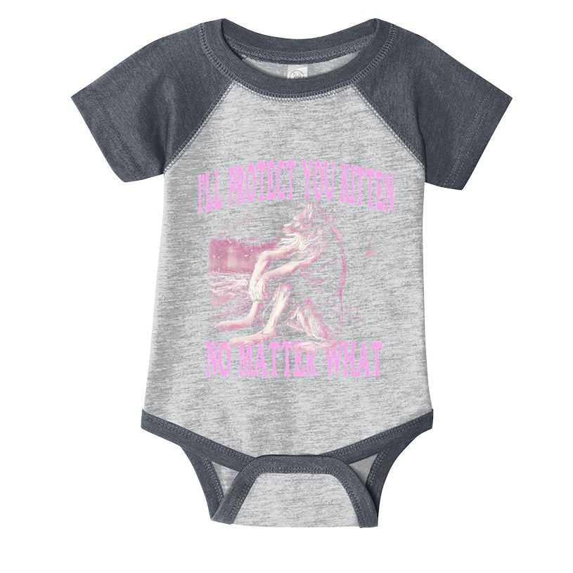 Wolf Meme Funny Ill Protect You Kitten No Matter What Infant Baby Jersey Bodysuit