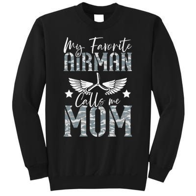 Womens My Favorite Airman Calls Me Mom Air Force Soldier Mother Sweatshirt