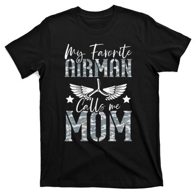 Womens My Favorite Airman Calls Me Mom Air Force Soldier Mother T-Shirt