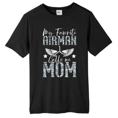 Womens My Favorite Airman Calls Me Mom Air Force Soldier Mother Tall Fusion ChromaSoft Performance T-Shirt