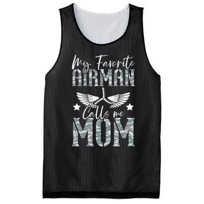 Womens My Favorite Airman Calls Me Mom Air Force Soldier Mother Mesh Reversible Basketball Jersey Tank