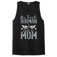 Womens My Favorite Airman Calls Me Mom Air Force Soldier Mother PosiCharge Competitor Tank