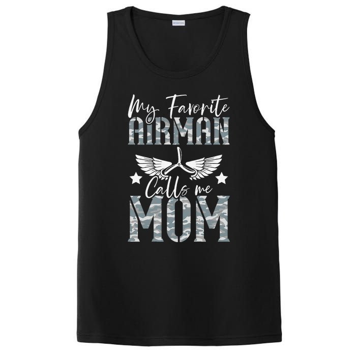 Womens My Favorite Airman Calls Me Mom Air Force Soldier Mother PosiCharge Competitor Tank