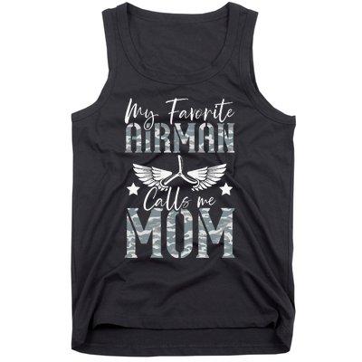 Womens My Favorite Airman Calls Me Mom Air Force Soldier Mother Tank Top