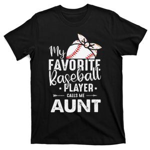 Womens My Favorite Baseball Player Call Me Aunt Mother's Day T-Shirt