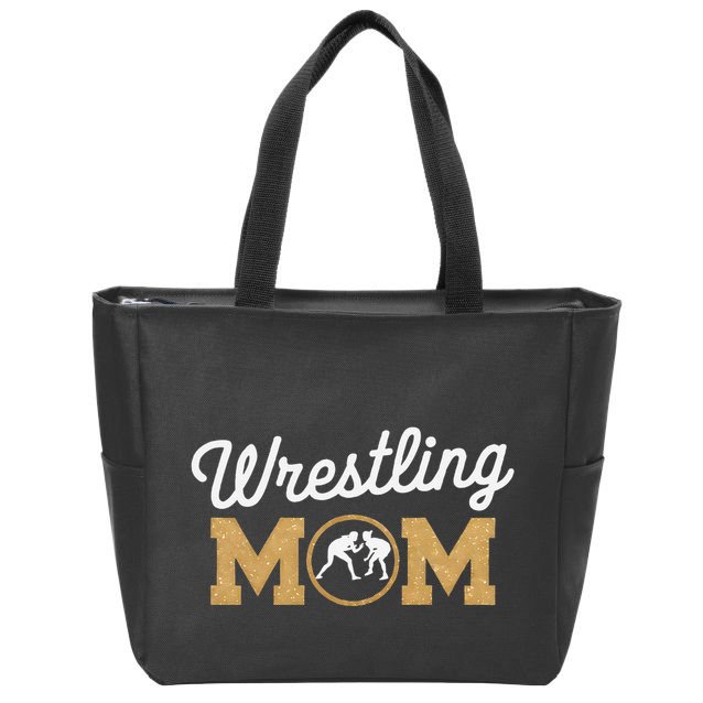Wrestling Mom Funny Wrestling For Women Wrestler Mom Zip Tote Bag