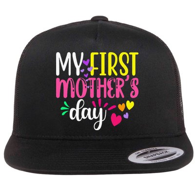 Women's My First Mothers Day Pregnancy Announcement Funy Cute Flatbill Hat
