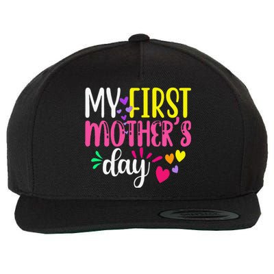 Women's My First Mothers Day Pregnancy Announcement Funy Cute Wool Snapback Cap