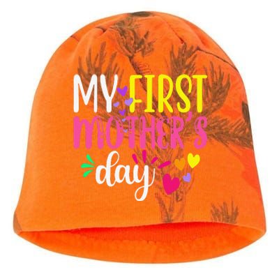 Women's My First Mothers Day Pregnancy Announcement Funy Cute Kati - Camo Knit Beanie