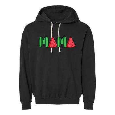 Watermelon Mama Fruitarian Lover Mom Summer Fruit Mother Garment-Dyed Fleece Hoodie