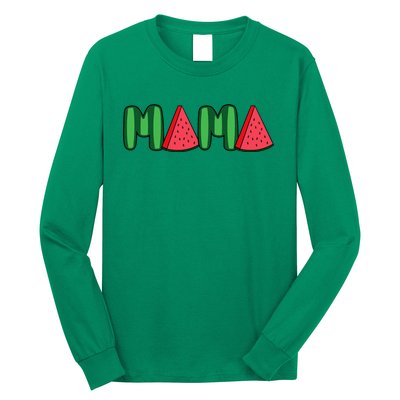 Watermelon Mama Fruitarian Lover Mom Summer Fruit Mother Long Sleeve Shirt