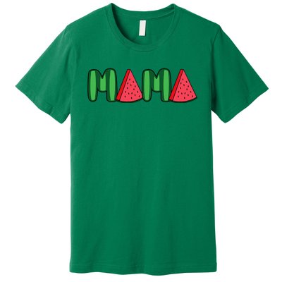 Watermelon Mama Fruitarian Lover Mom Summer Fruit Mother Premium T-Shirt