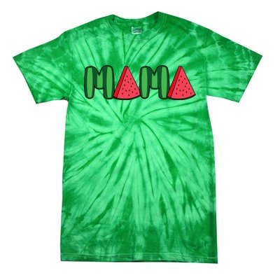 Watermelon Mama Fruitarian Lover Mom Summer Fruit Mother Tie-Dye T-Shirt