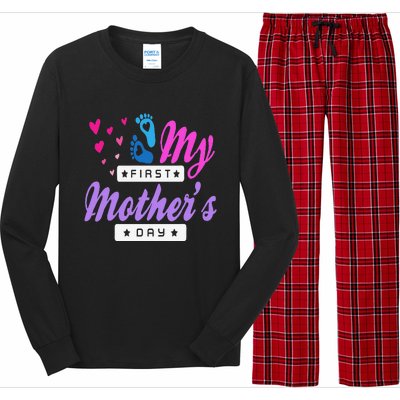 Women's My First Mothers Day Pregnancy Announcement Long Sleeve Pajama Set