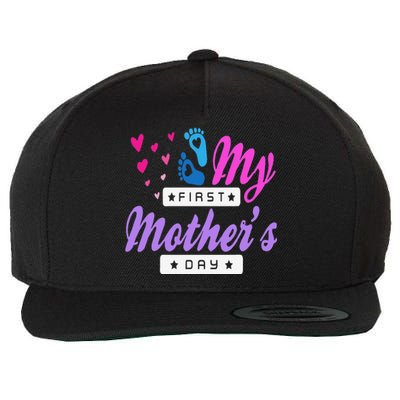 Women's My First Mothers Day Pregnancy Announcement Wool Snapback Cap