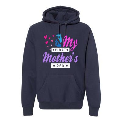 Women's My First Mothers Day Pregnancy Announcement Premium Hoodie