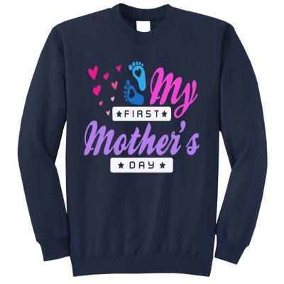 Women's My First Mothers Day Pregnancy Announcement Tall Sweatshirt